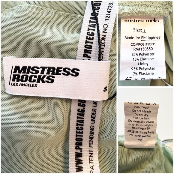Mistress Rocks Size S Sitting Pretty Mint Mesh Cutout Ruched Mini Dress NWT - Picture 12 of 13